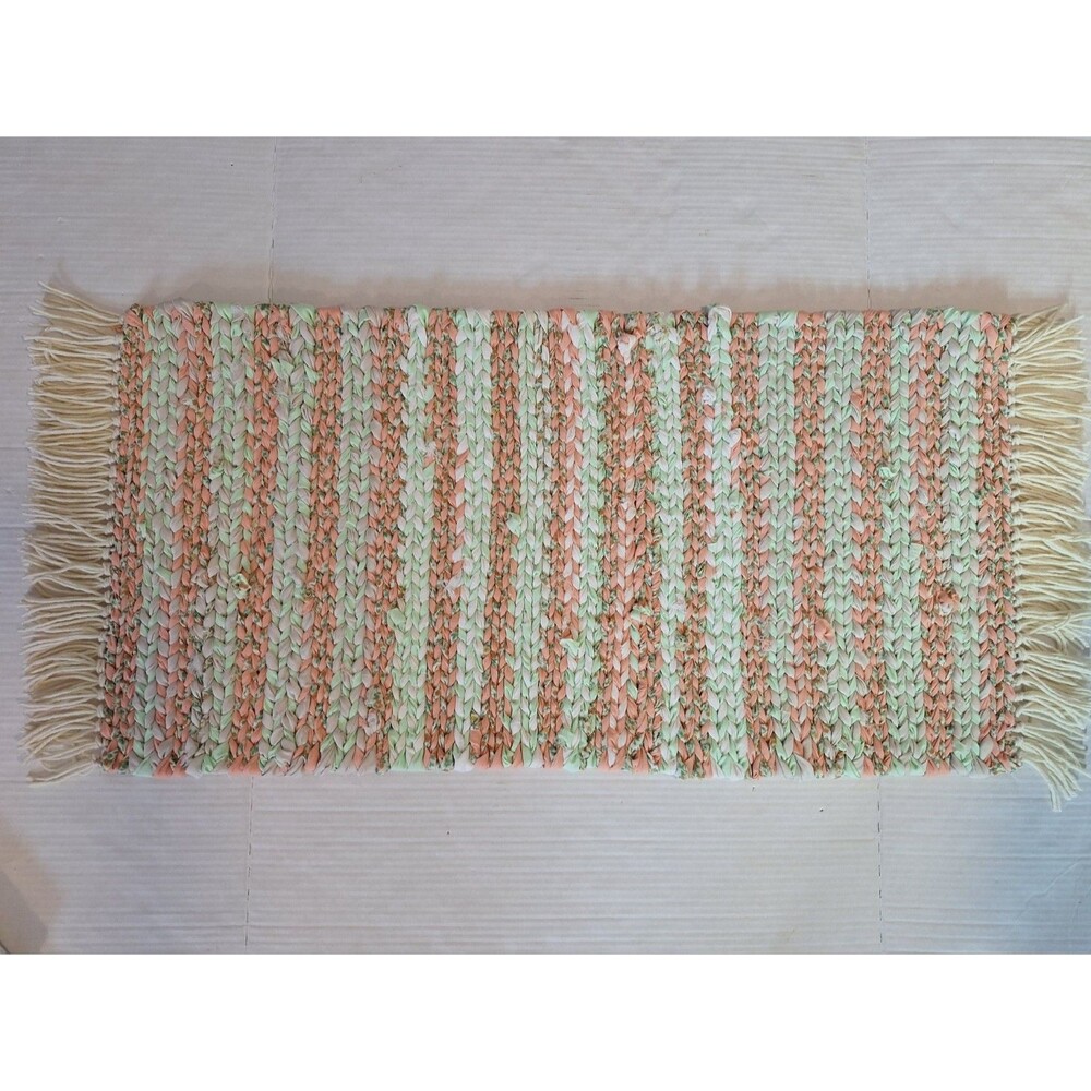 Loom Woven New Handmade Rag Rug Grandmacore Cottage Style Washable Boho Spring